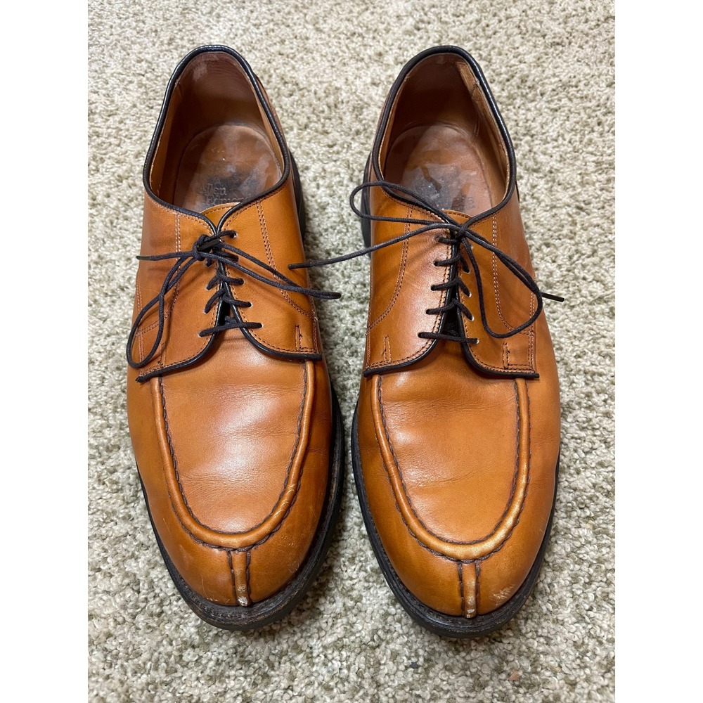 Allen Edmonds Crosby Tan Leather Split Toe Derby Dress Shoes 11.5 D 01785